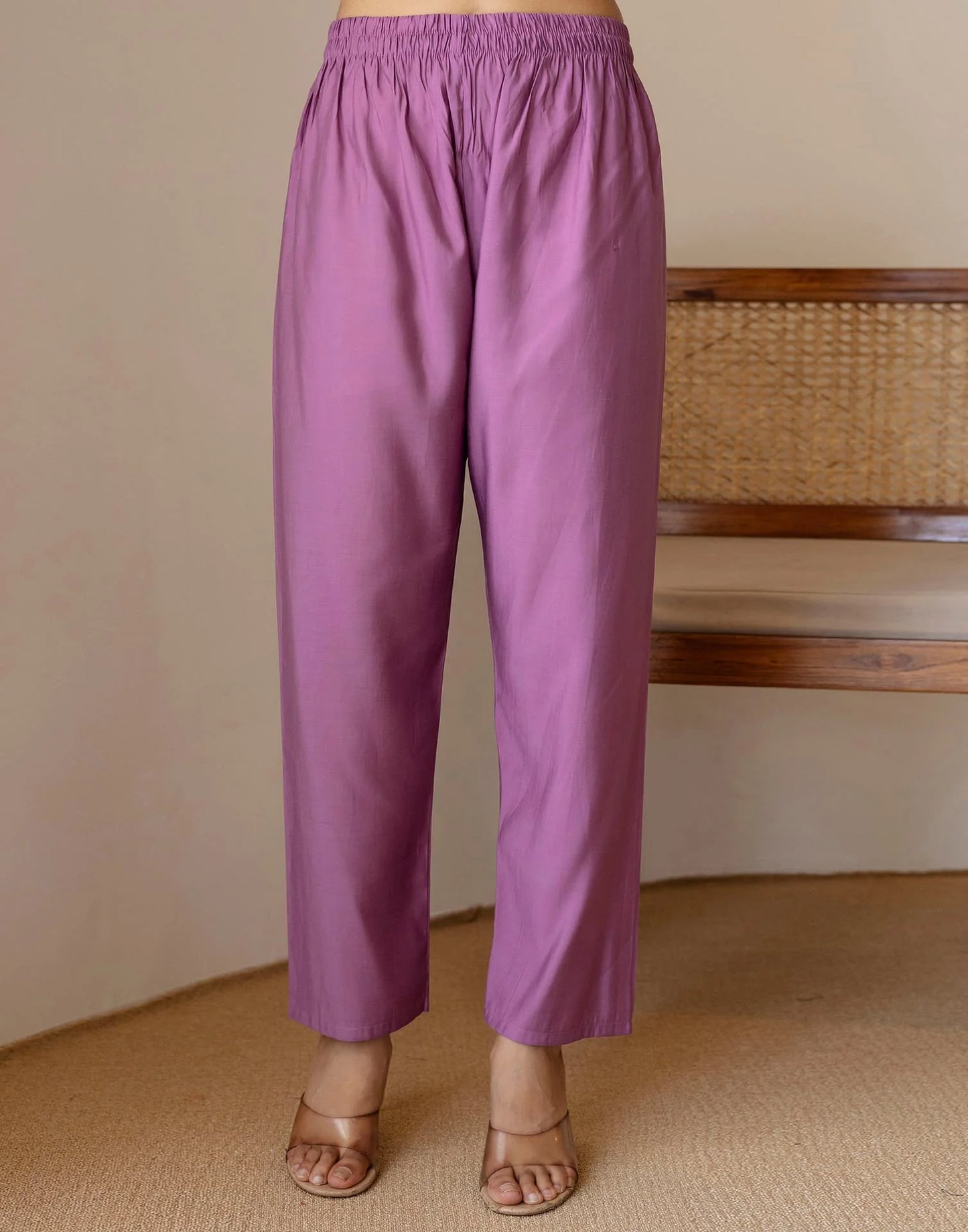 Purple Silk Embroidered Straight Kurta Set with Pant & Dupatta for Women Office & Casual Wear under 1299