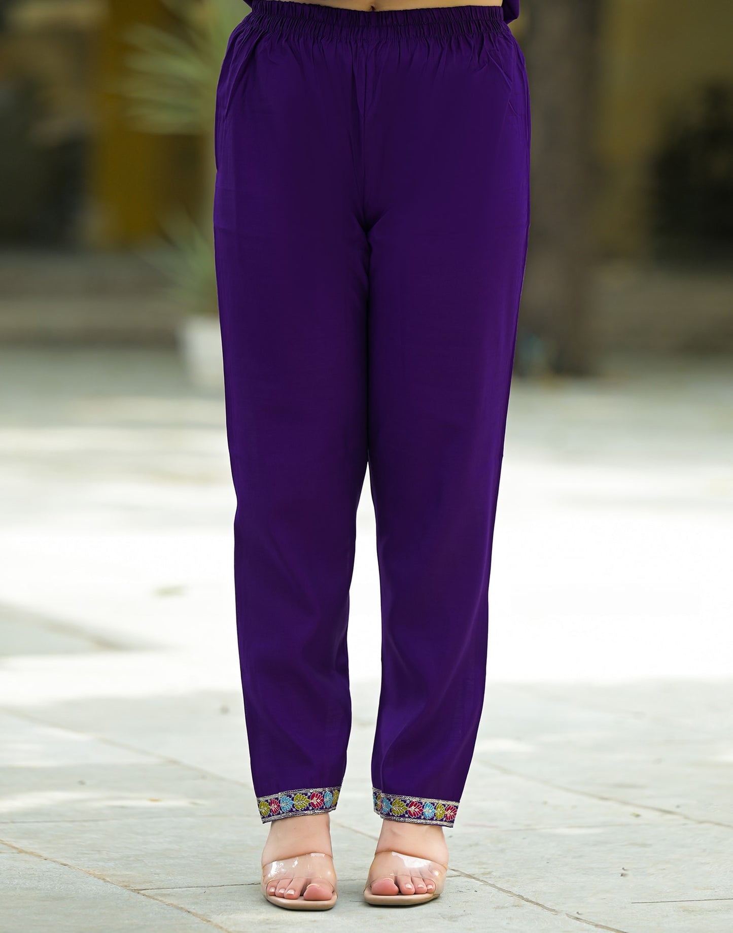 Silk Straight Embroidery V-Neck Kurta with Pant & Dupatta