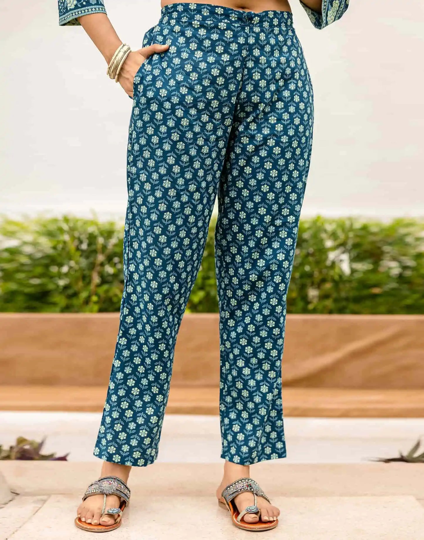 cotton printend kurta set for office wear