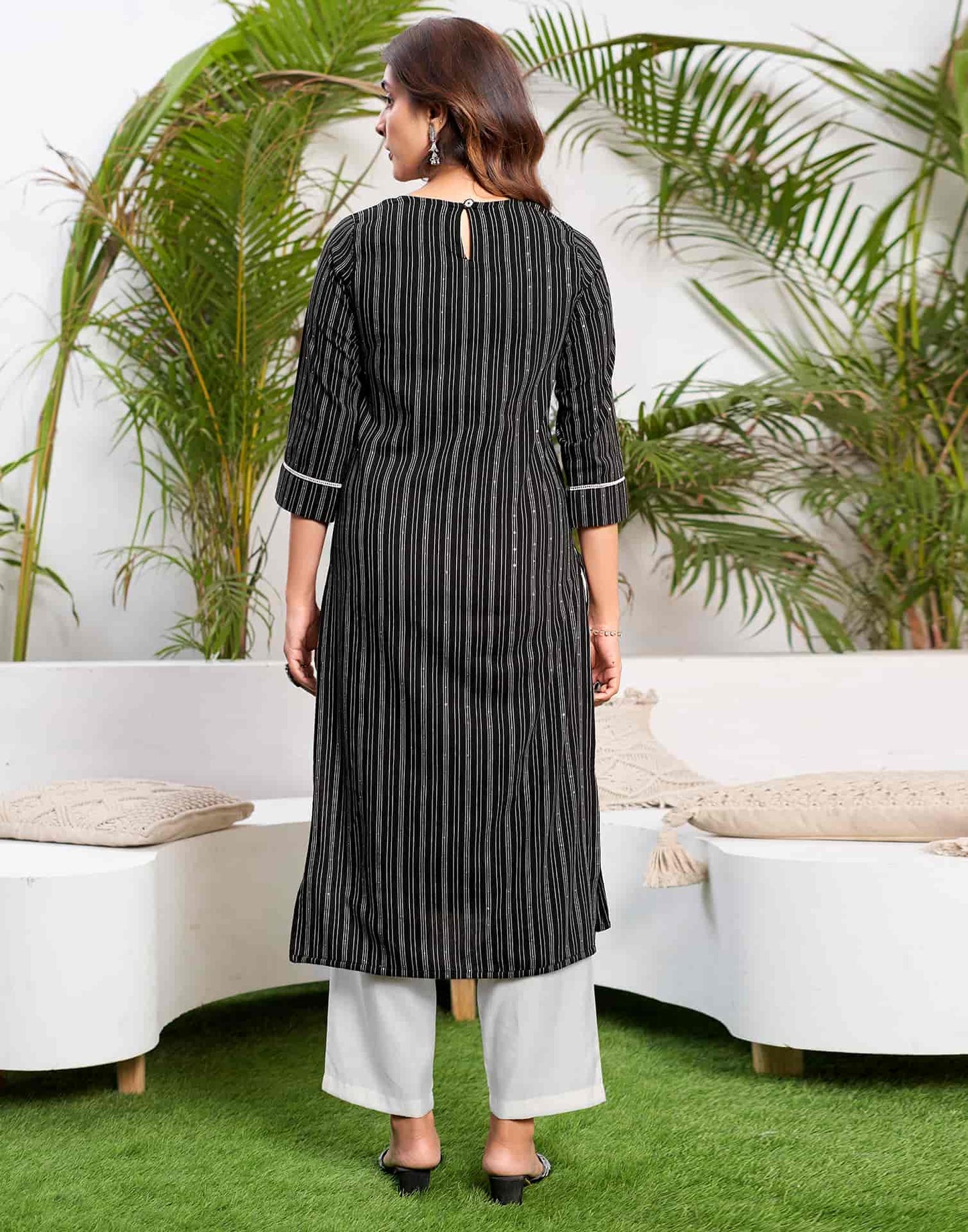 Cotton Embroidered Straight Kurti