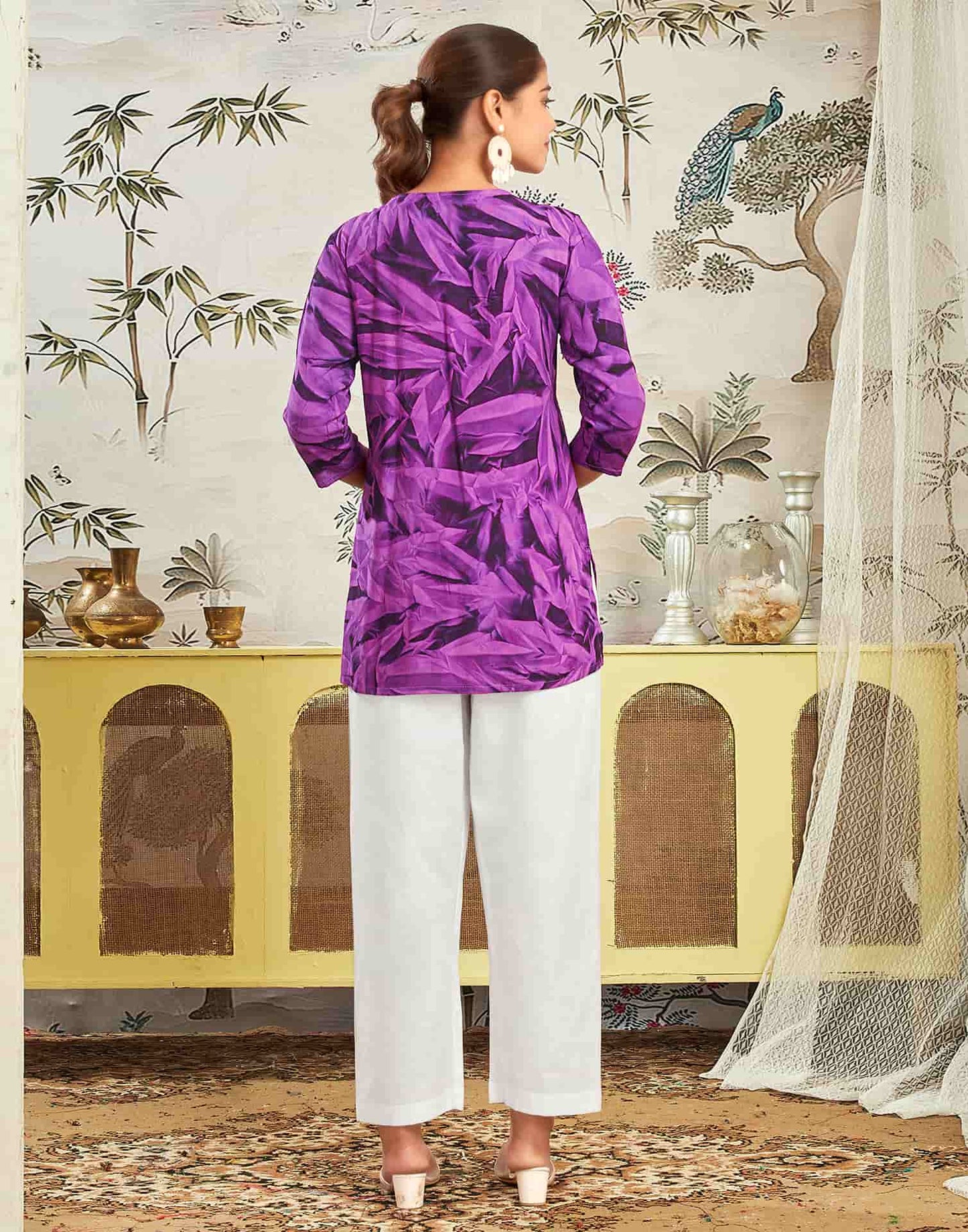 Rayon Embroidered Straight Kurti