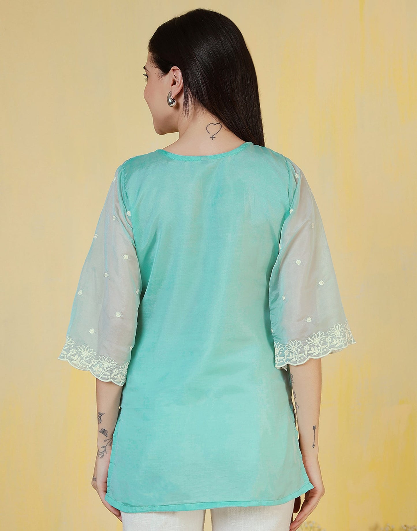 Silk Embroidered Straight Kurti
