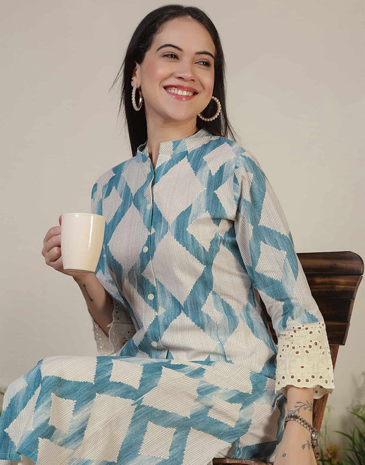 Cotton Printed Straight Kurti