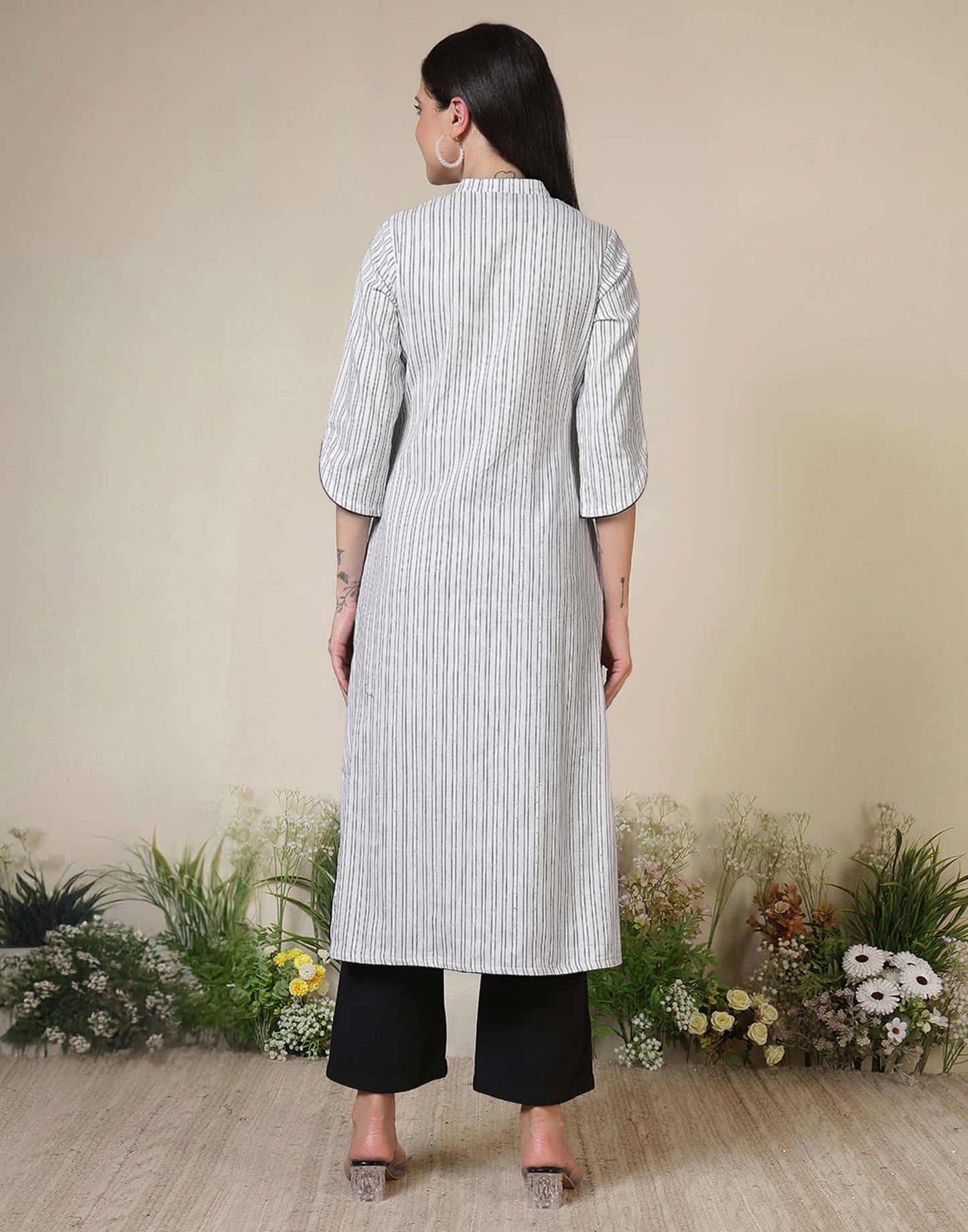 Cotton Embroidered Straight Kurti