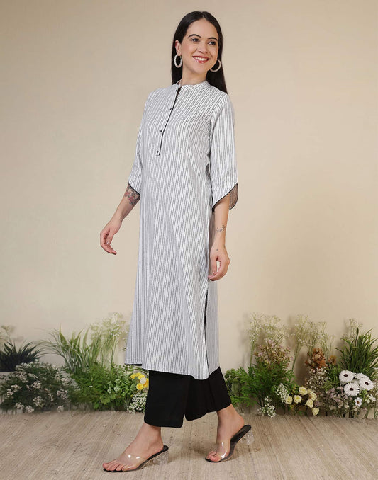 Cotton Embroidered Straight Kurti