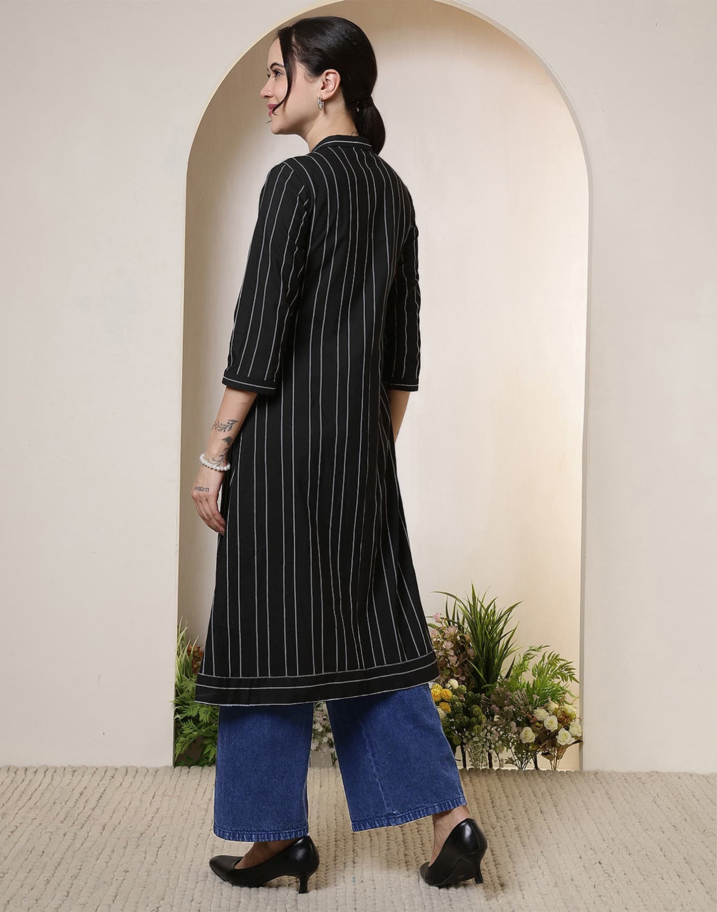 Cotton Woven Design Straight Kurti