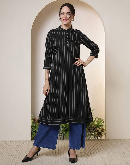 Cotton Woven Design Straight Kurti