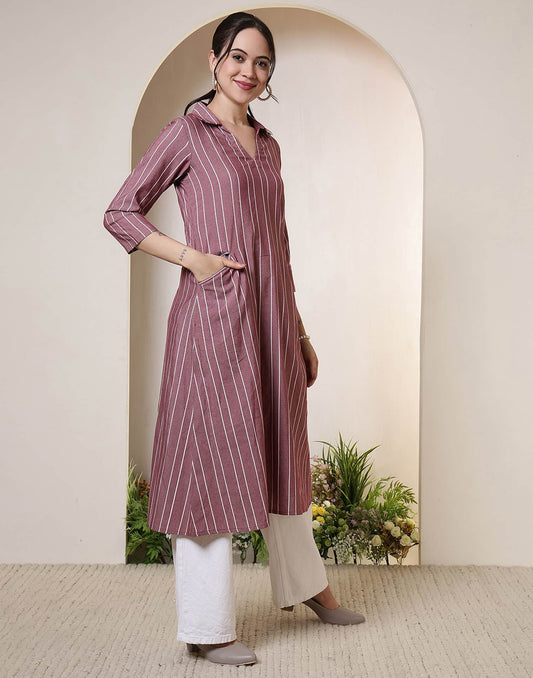 Cotton Woven Design Straight Kurti