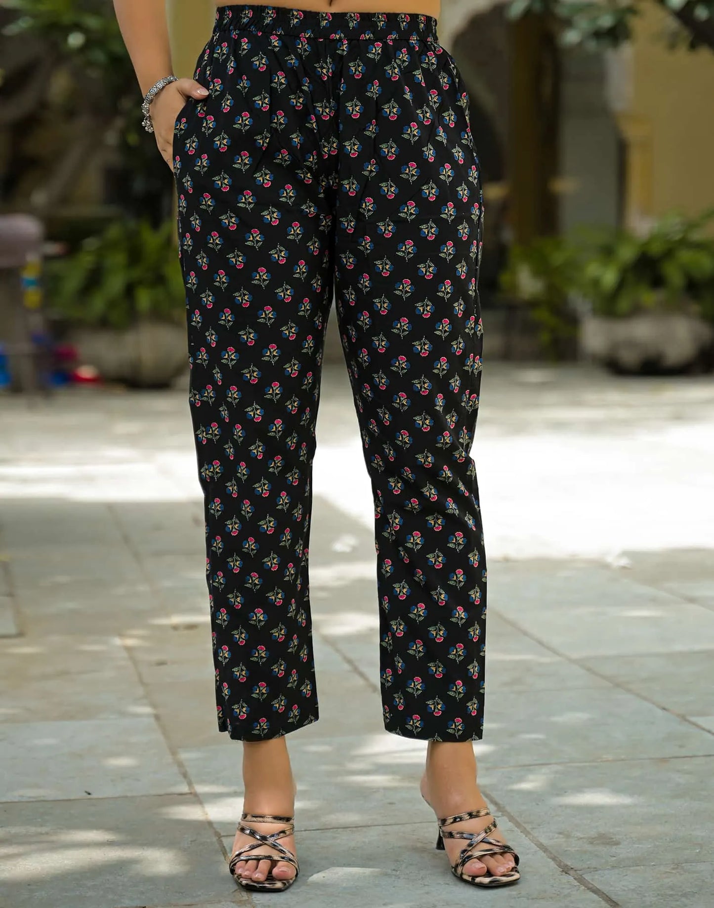 Cotton Straight Printed Round Neck Kurta with Pant & Dupatta