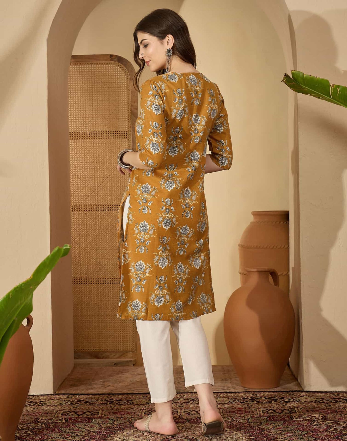 Cotton Printed Straight Kurti