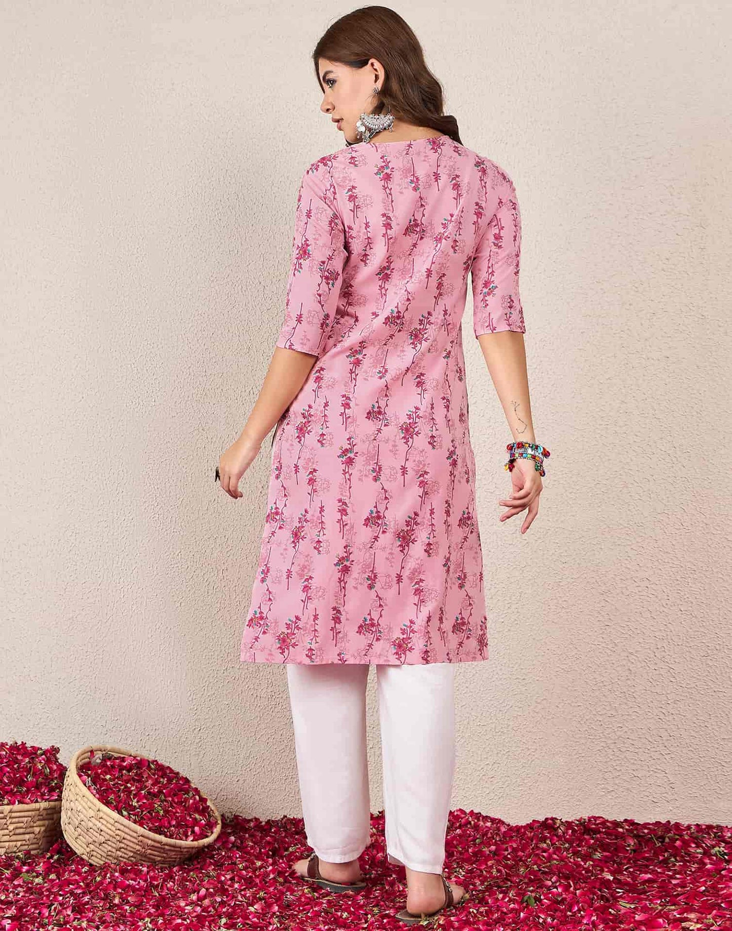 Rayon Printed Straight Kurti