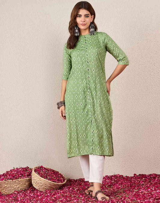 Cotton Printed Straight Kurti