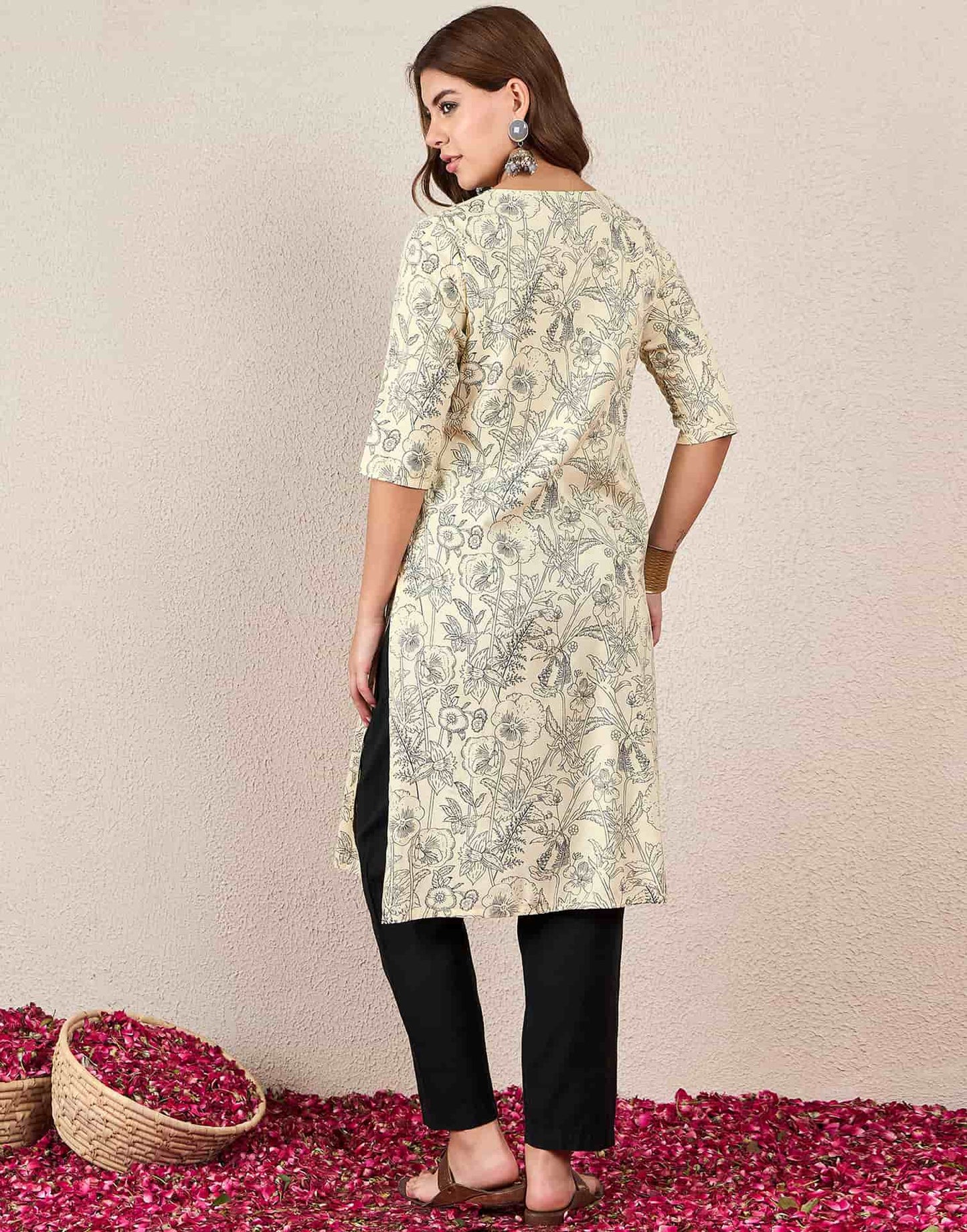 Rayon Printed Straight Kurti
