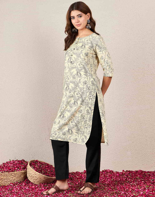 Rayon Printed Straight Kurti