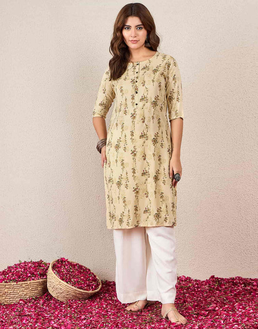 Rayon Printed Straight Kurti