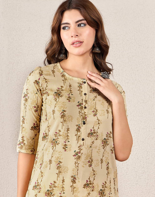 Rayon Printed Straight Kurti