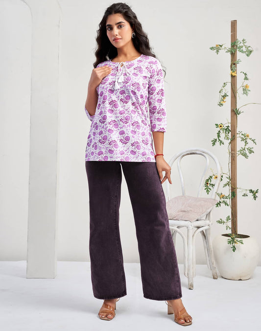 Cotton Printed Straight Kurti