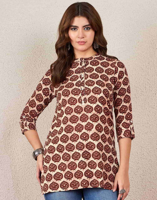Cotton Printed Straight Kurti