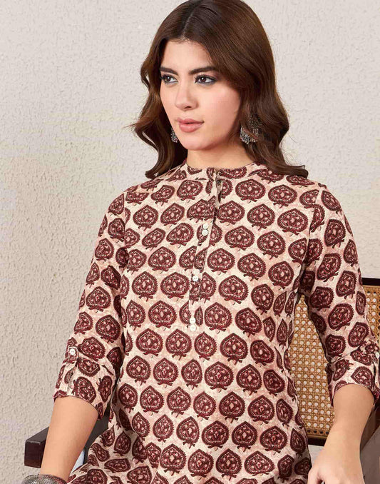 Cotton Printed Straight Kurti