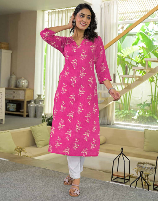 Cotton Printed Straight Kurti
