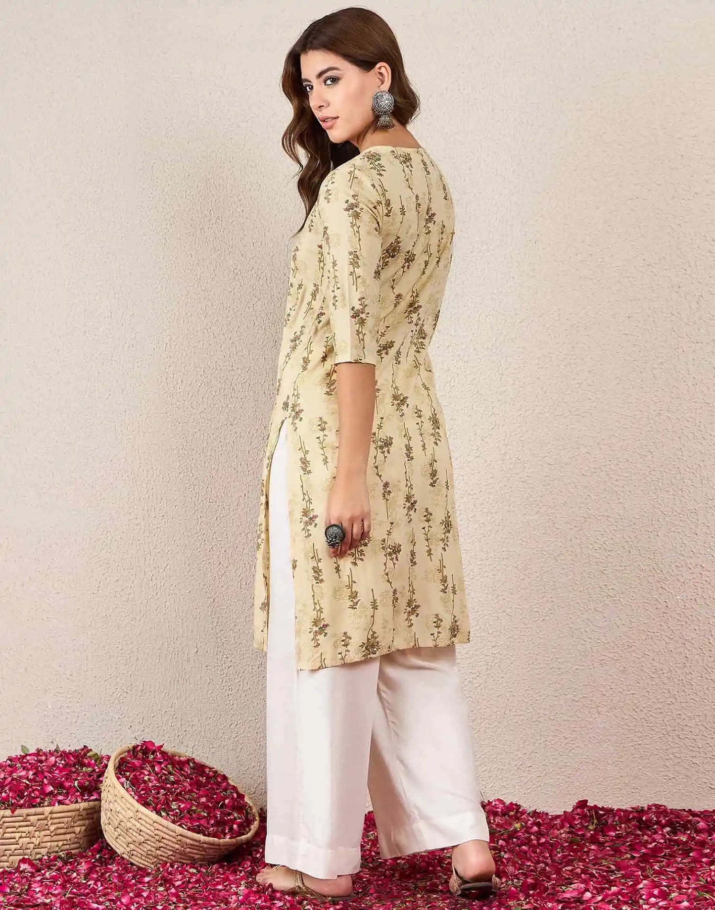 Rayon Printed Straight Kurti