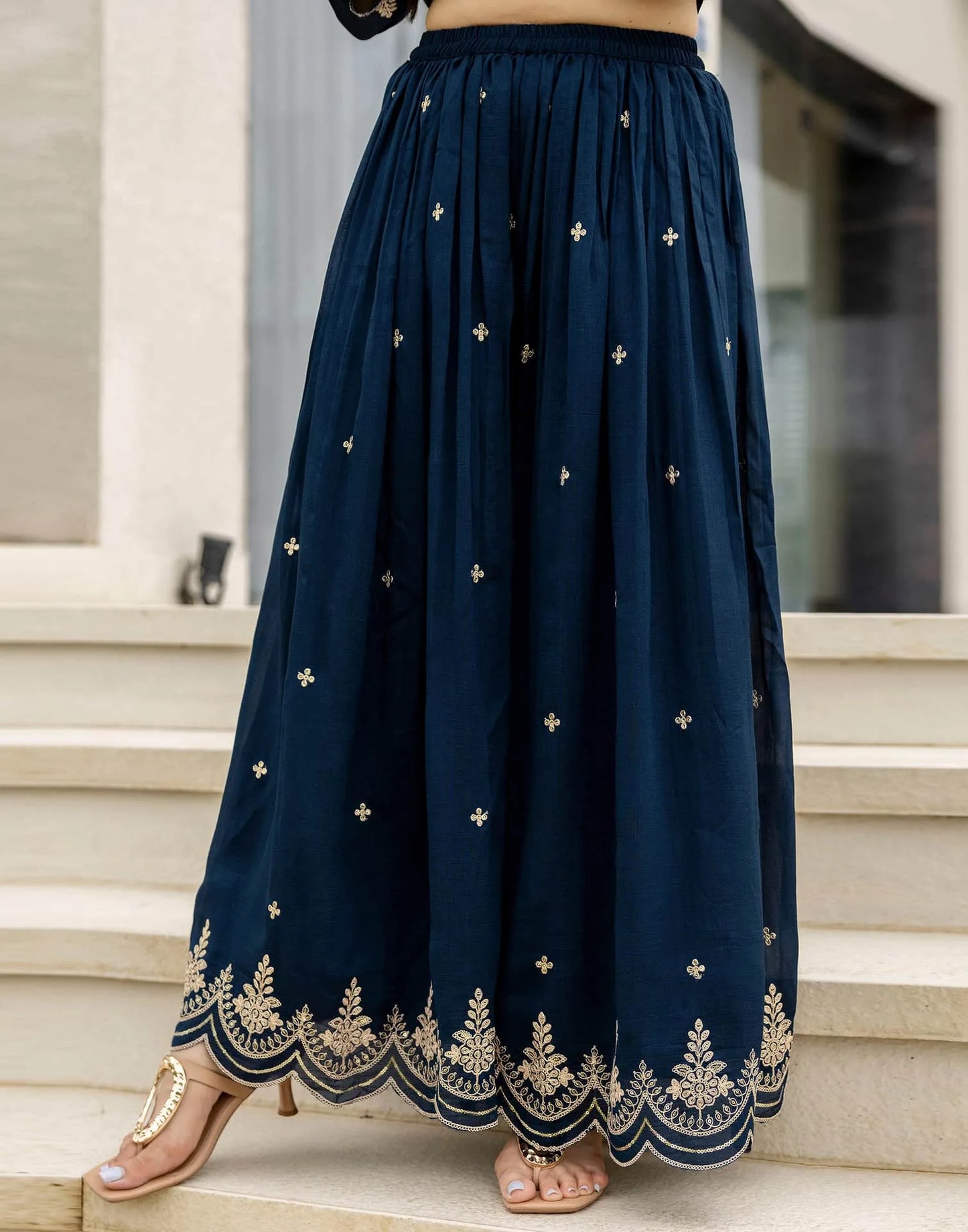 Silk Embroidered Straight Kurta with Pant & Dupatta