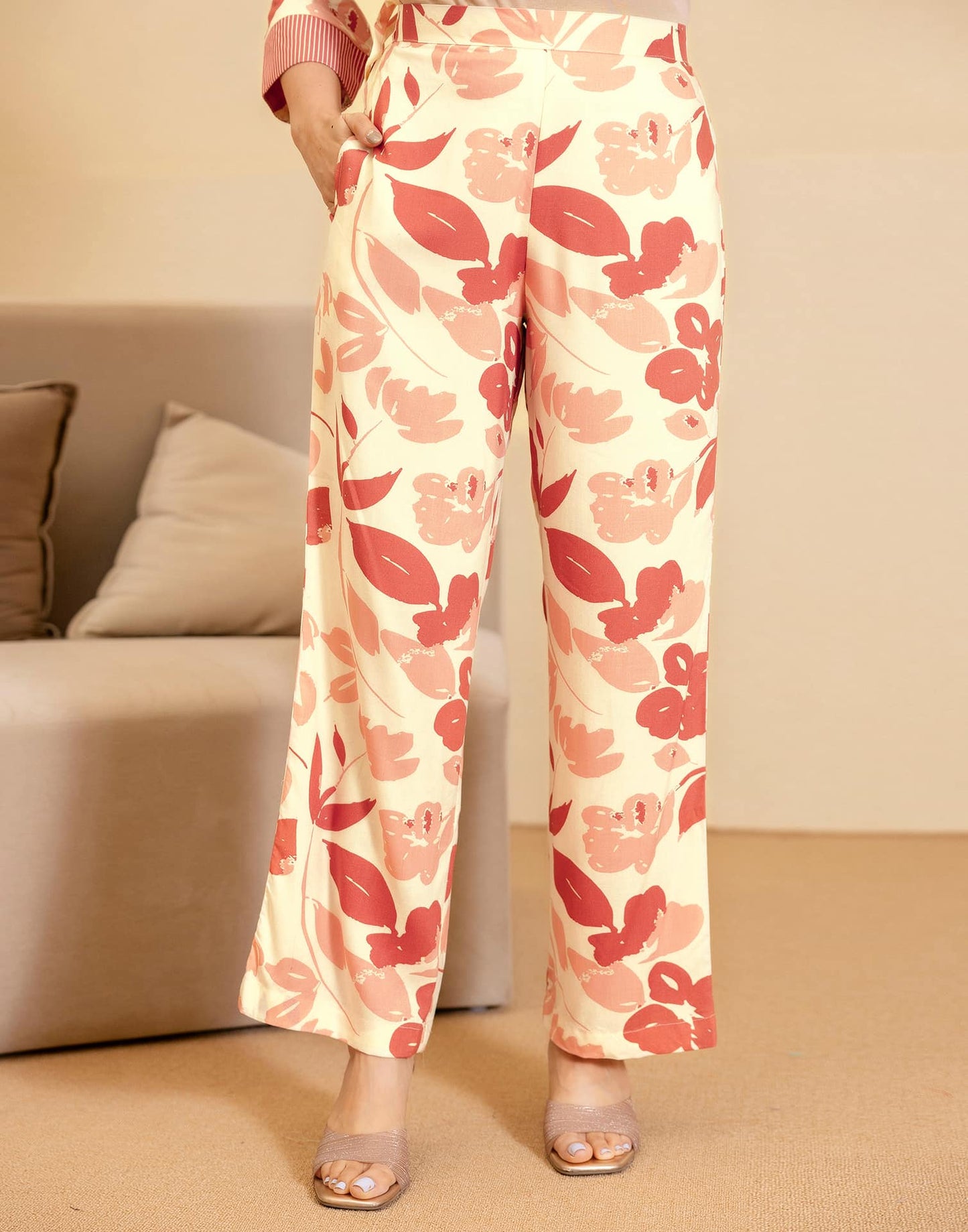 Rayon Printed V-Neck Co-ord Set