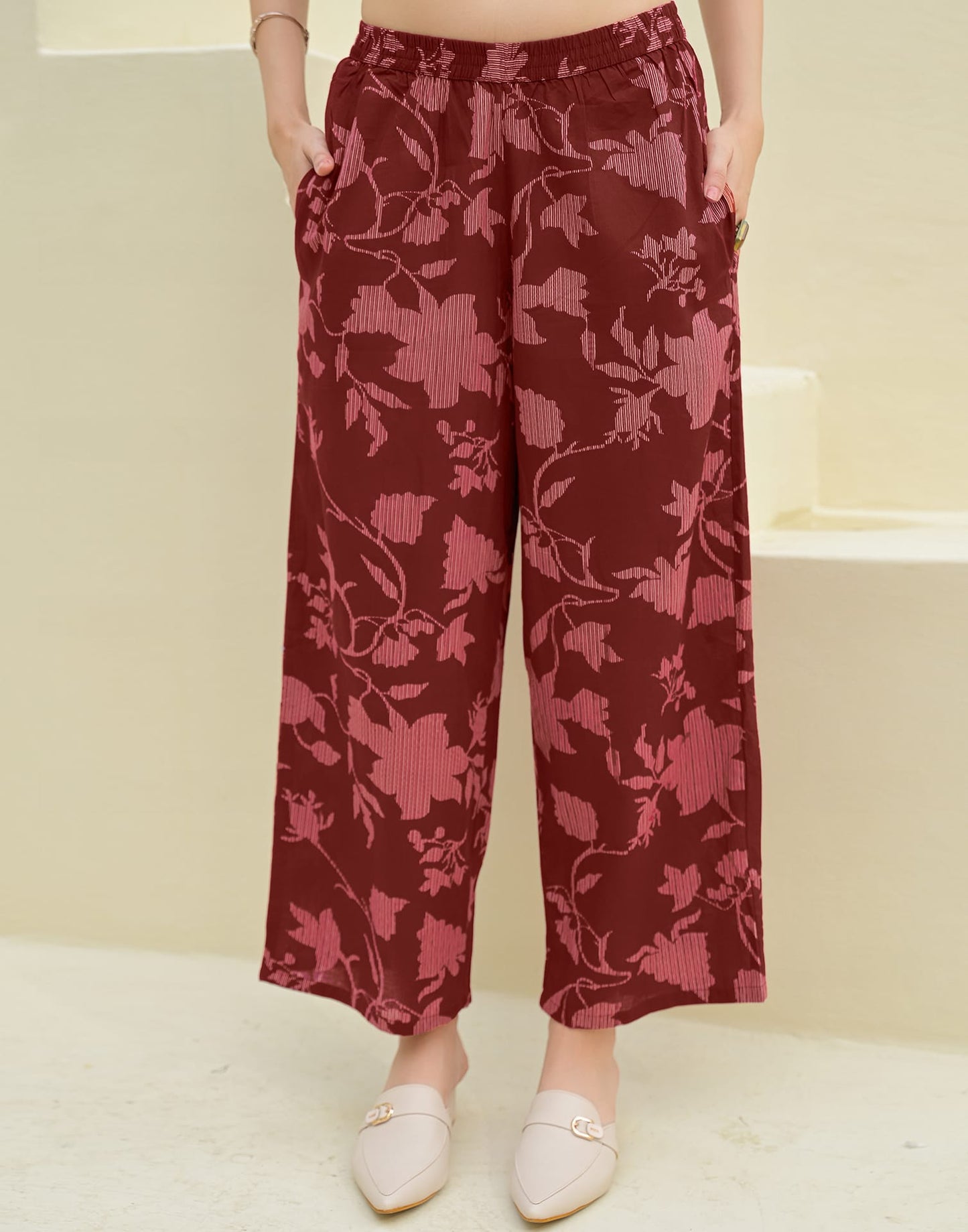 Cotton Printed V-Neck Co-ord Set