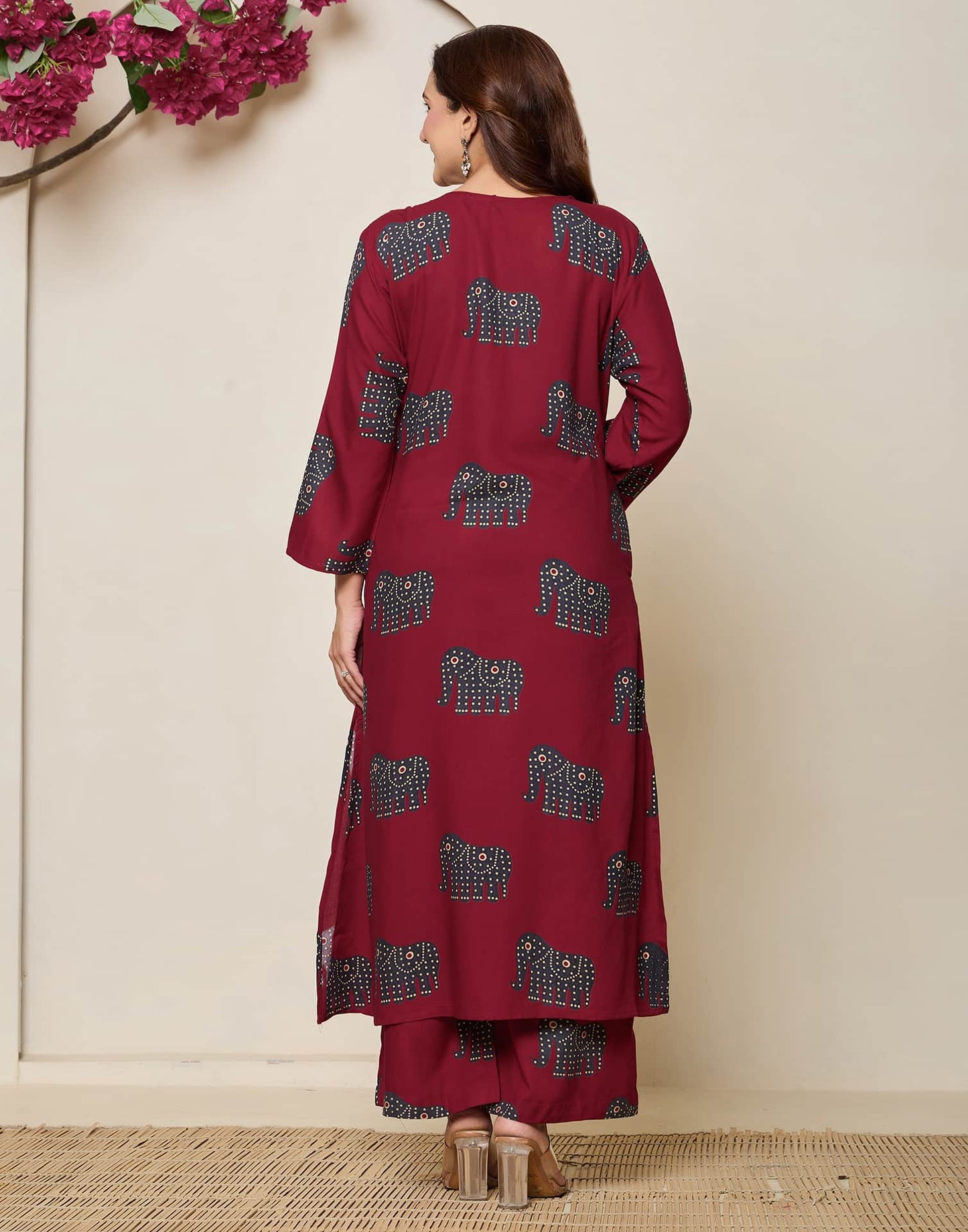 Cotton Printed V-Neck Co-ord Set