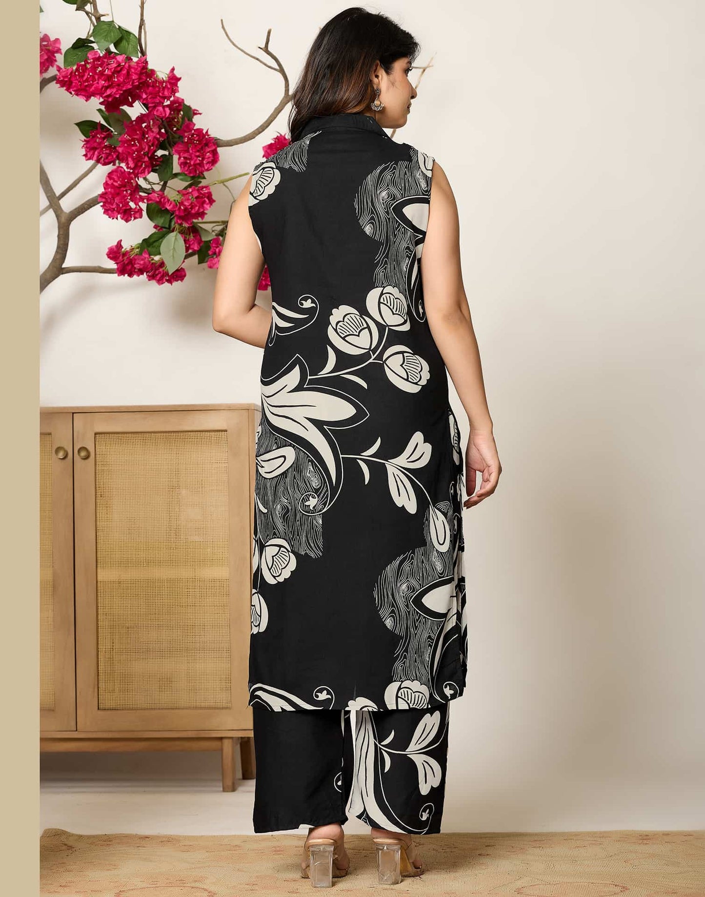 Rayon Printed V-Neck Co-ord Set