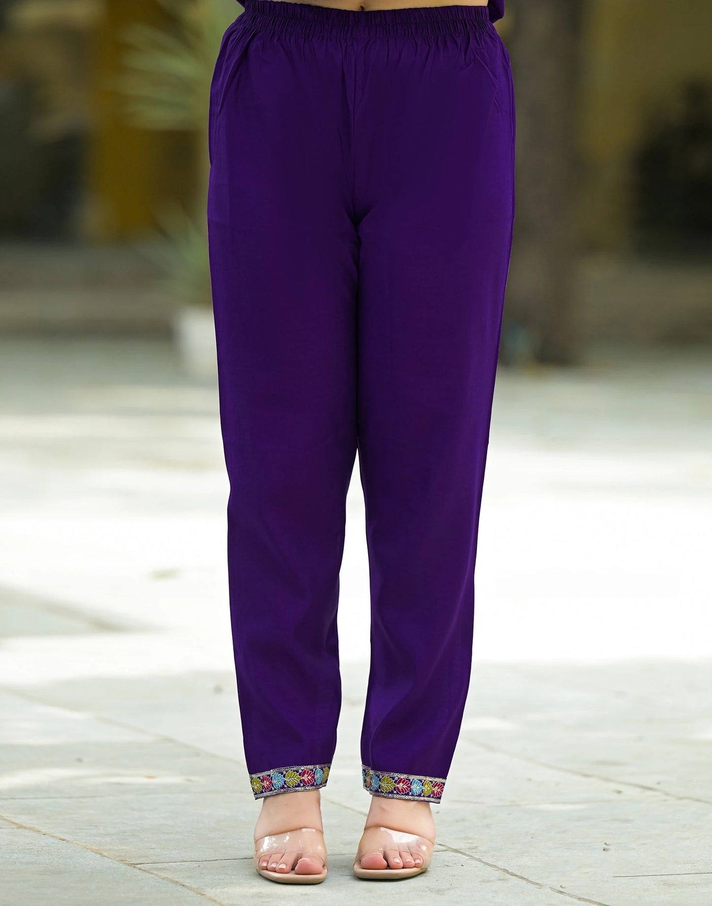 Silk Straight Embroidery V-Neck Kurta with Pant & Dupatta