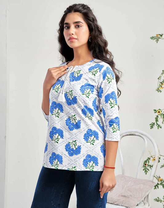 Cotton Printed Straight Kurti