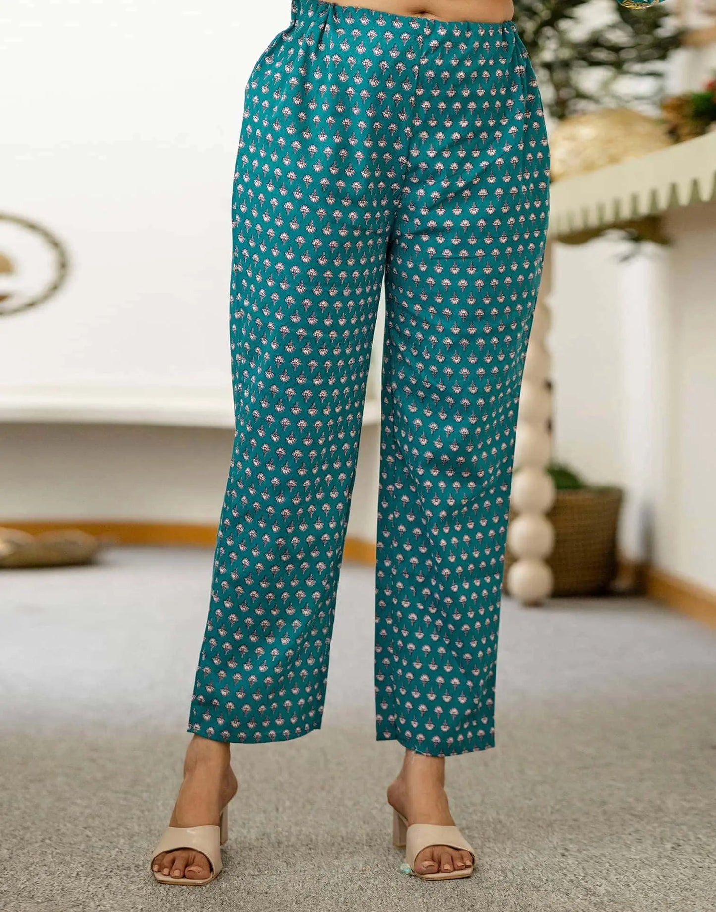 Cotton Printed and Embroidery Lace Anarkali Kurta with Pant & Dupatta