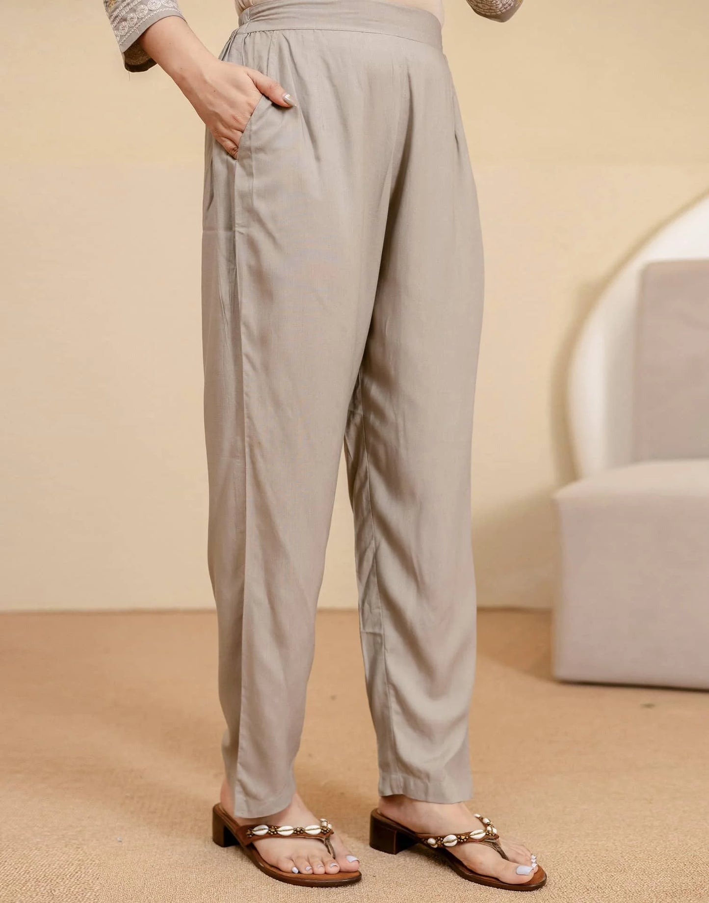 Rayon Embroidered Straight Kurta with Pant & Dupatta