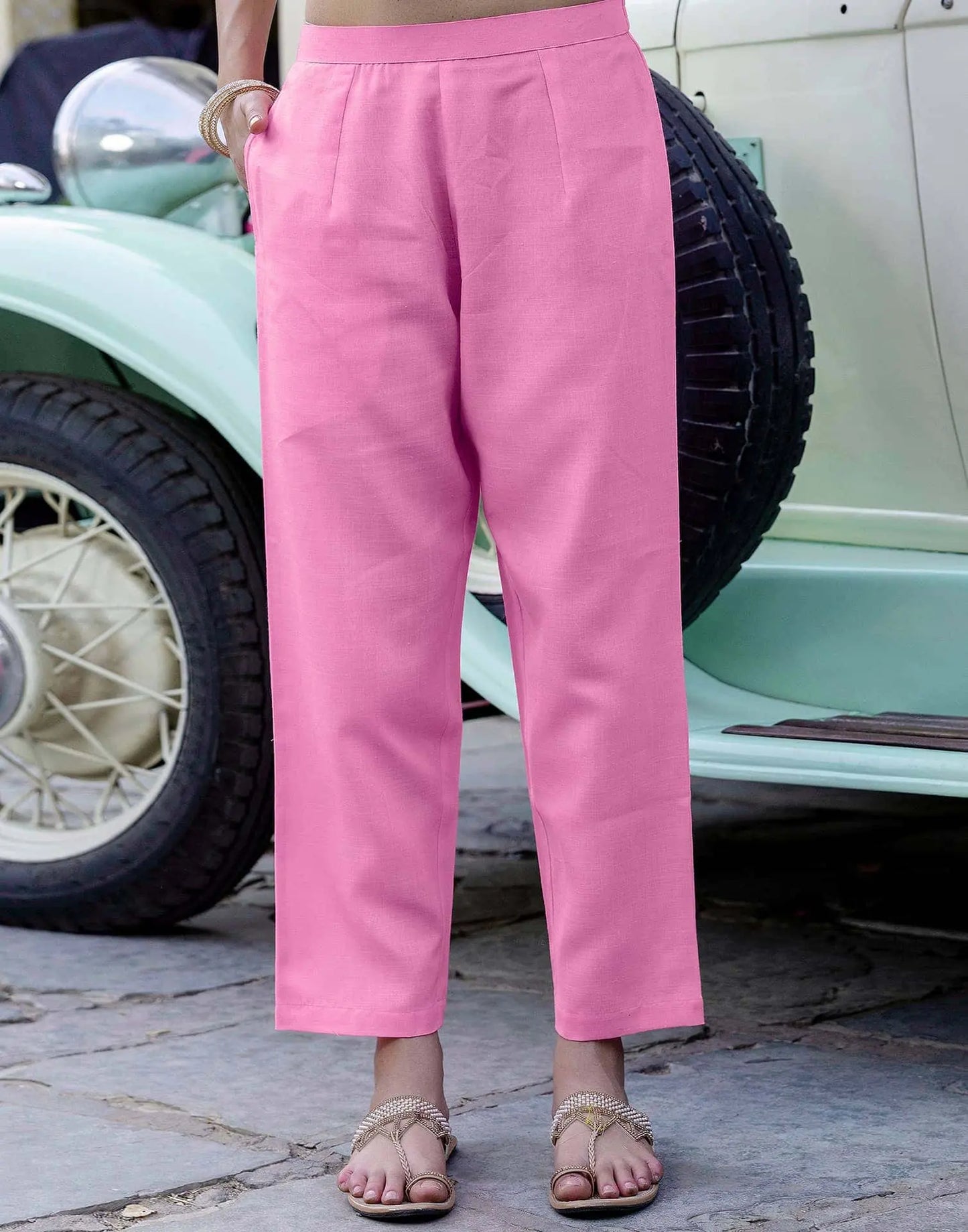 Chanderi Weaving Straight Kurta with Pant & Dupatta