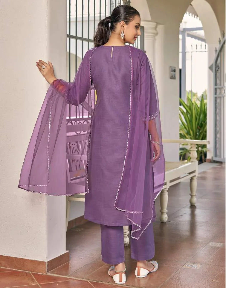 Dark Lavender Affordable Festive Kurta Set Women