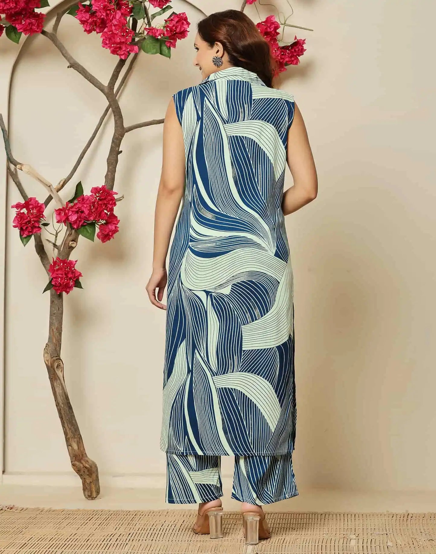 Rayon Printed V-Neck Co-ord Set