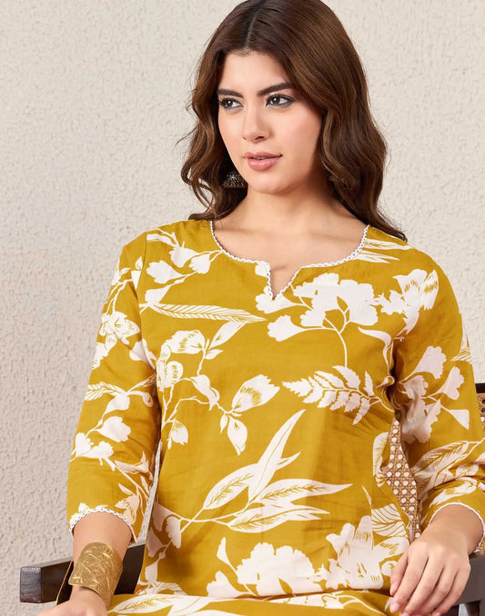 Cotton Printed Straight Kurti