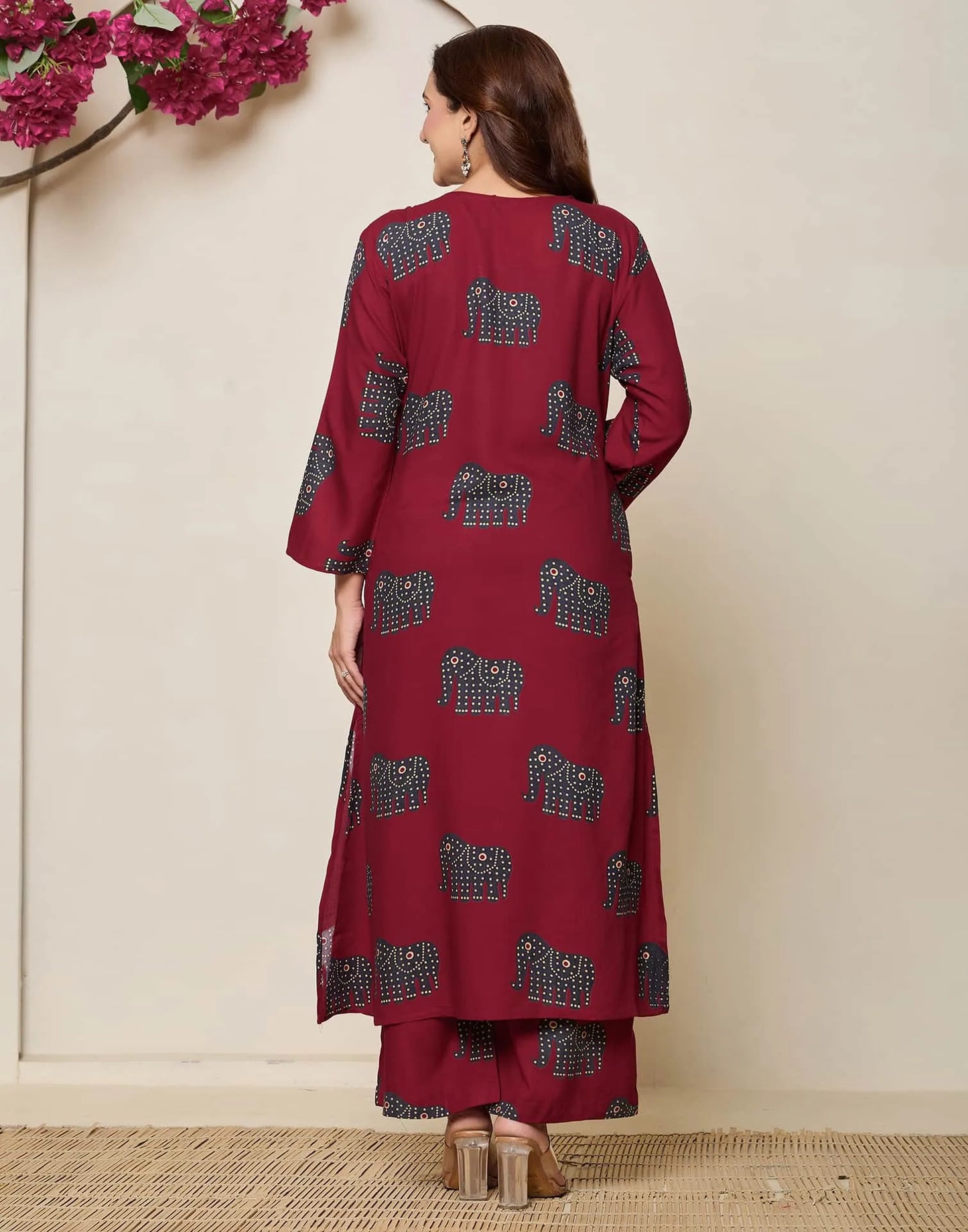 Cotton Printed V-Neck Co-ord Set