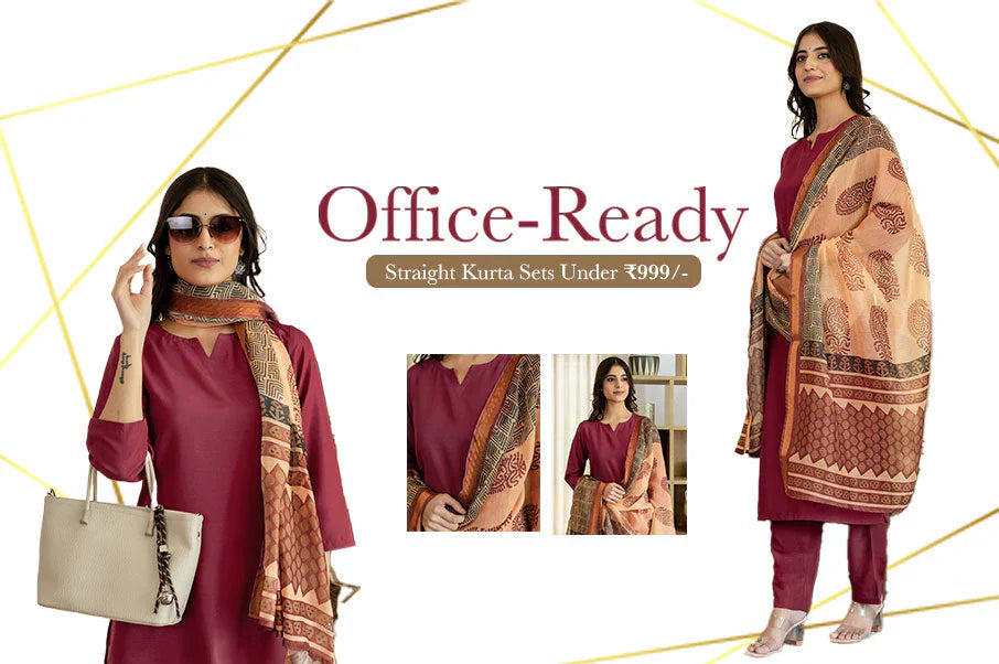 Office-Ready Straight Kurta Sets Under ₹999