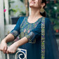 Cotton Blend Foil Printed and Gota Lace Straight Kurta with Pant & Dupatta
