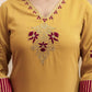 Silk Straight Embroidery V-Neck Kurta with Pant & Dupatta