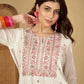 Cotton Embroidered Round Neck Straight Kurti