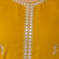 Affordable Yellow Cotton Embroidered Straight Kurta Set Round Neck Cotton Kurti with Pant & Dupatta