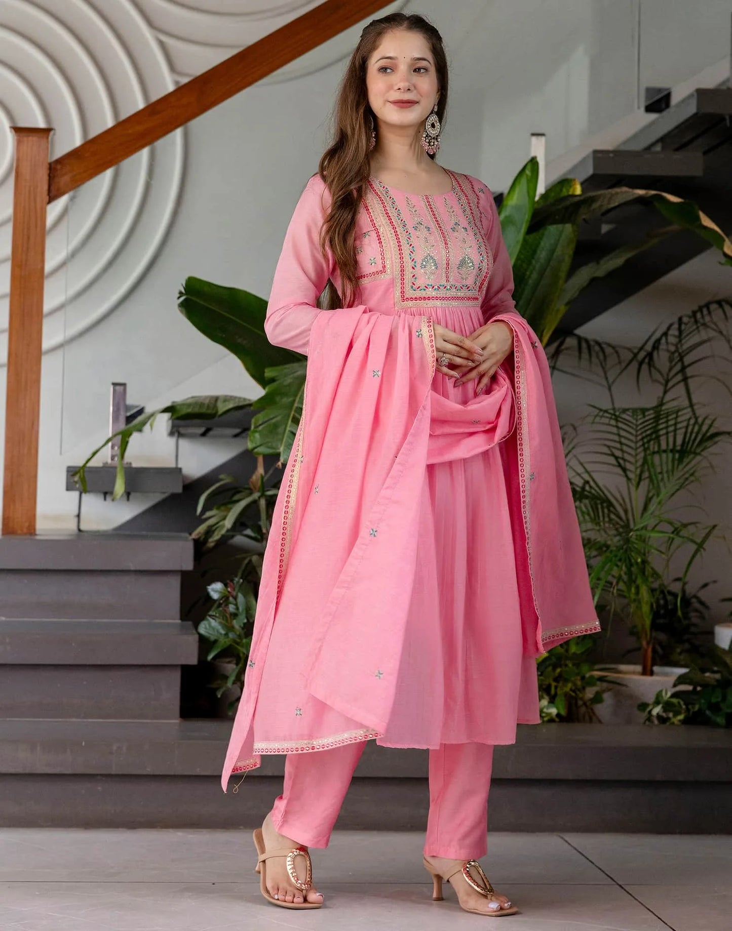 affordable round neck kurta set 