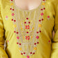 Yellow Silk Embroidered Straight Kurta Set with Pant & Dupatta for Women under 1299