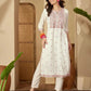 Cotton Embroidered Round Neck Straight Kurti
