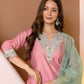 Silk Embroidered Straight Kurta with Pant & Dupatta