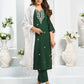 Cotton Blend Embroidered Straight Kurta with Pant & Dupatta