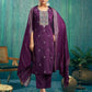 Silk Blend Embroidered Straight Kurta with Pant & Dupatta